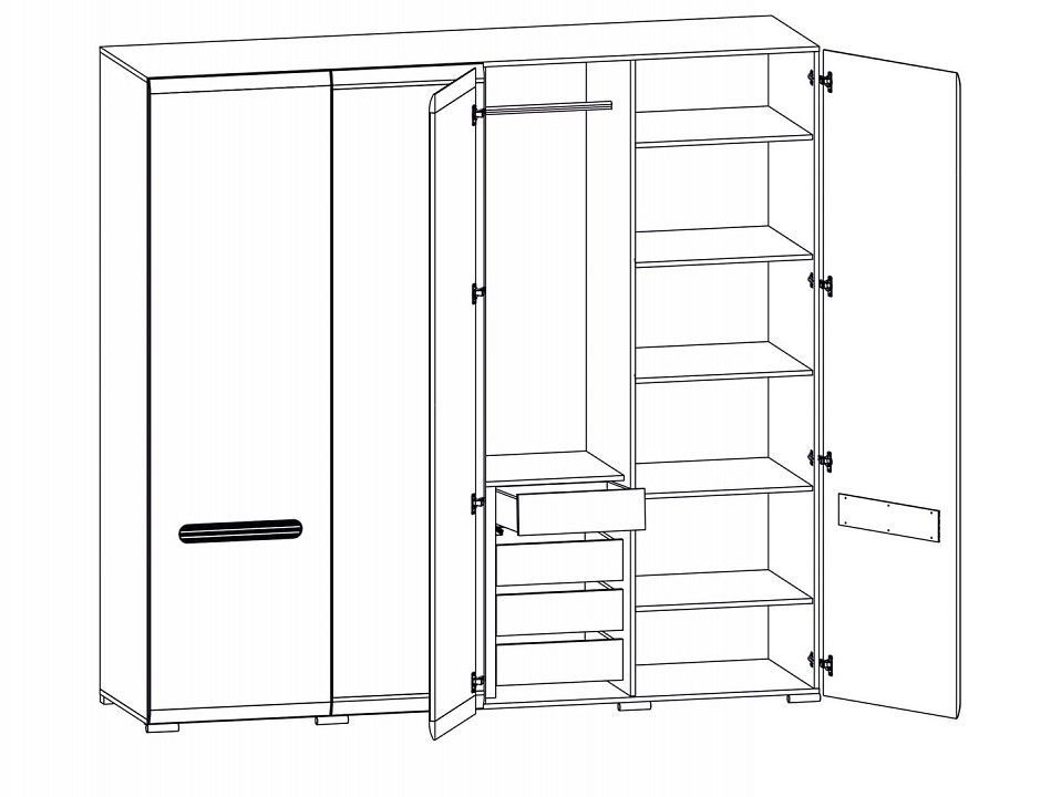 Шкаф платяной Ацтека SZF2D2L/21/22