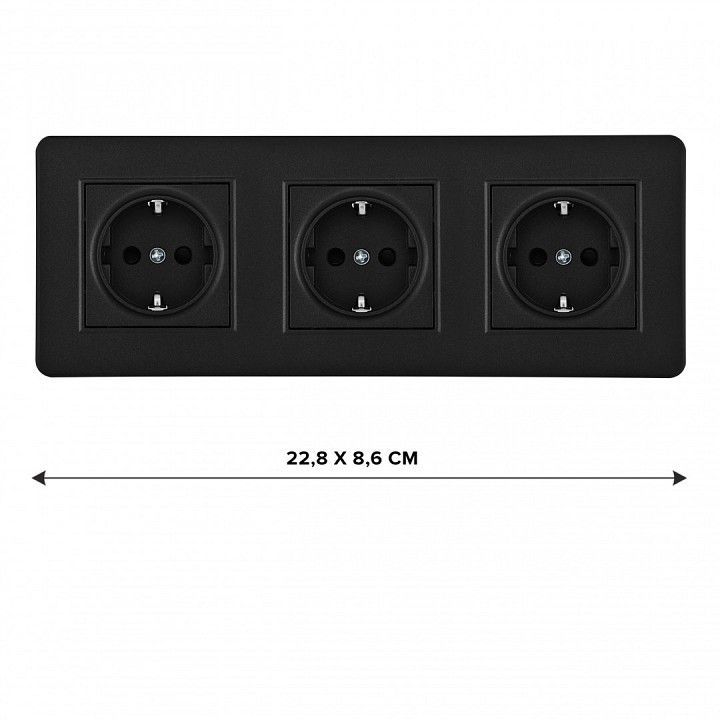 Розетка с заземлением и со шторкой Arte Milano SET16-3 SET16-3-40-1x3 black