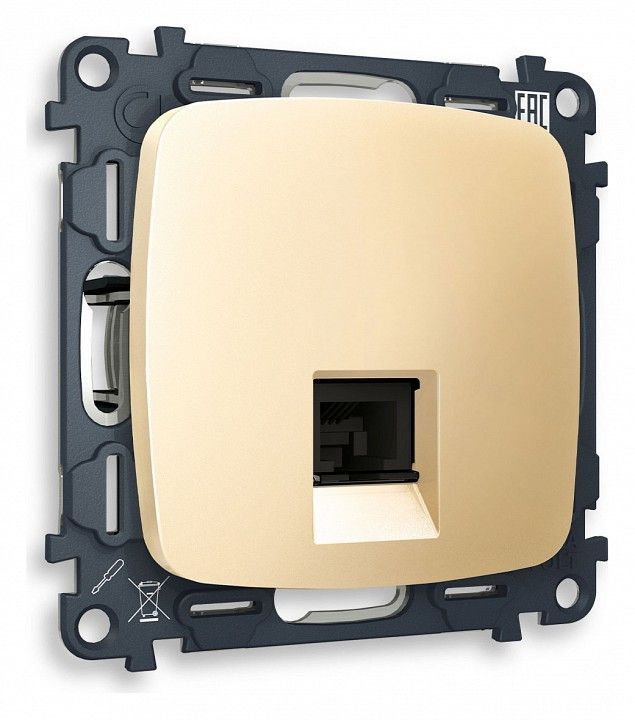Розетка Ethernet RJ-45 и со шторками, без рамки Ambrella Volt OMEGA MO612010