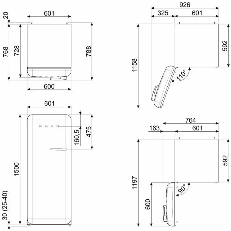 Холодильник Smeg FAB28LPB5