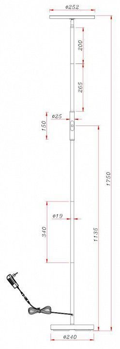 Торшер Arte Lamp Sceptrum A1822PN-1BK
