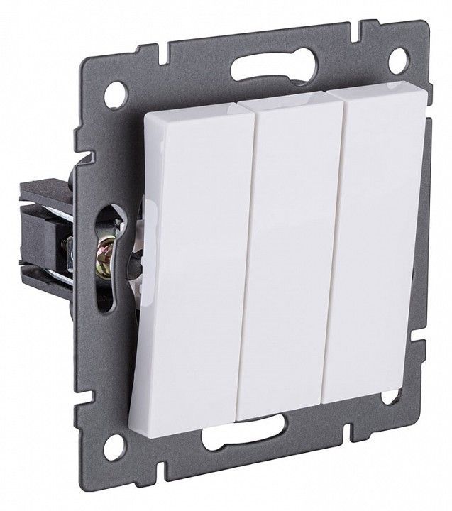 Выключатель трехклавишный без рамки Kollinger  REA-S-012WH