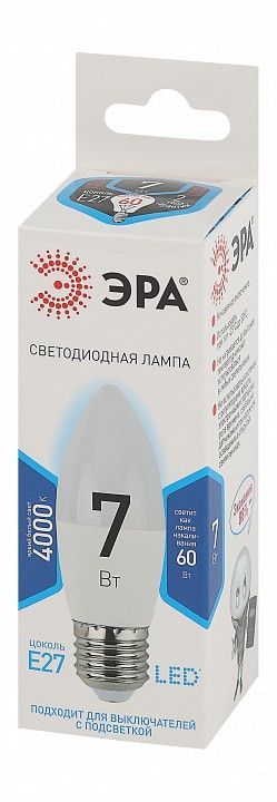 Лампа светодиодная Эра Стандарт E27 7Вт 4000K LED B35-7W-840-E27