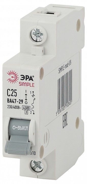 Автоматический выключатель 1P Эра ВА 47-29 SIMPLE-mod-05