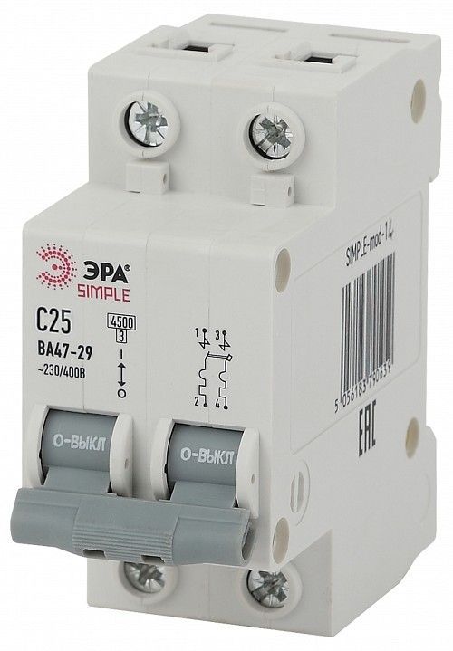 Автоматический выключатель 2P Эра ВА 47-29 SIMPLE-mod-14