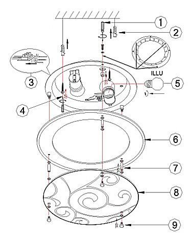 Накладной светильник Globo Kristjana 48060-2