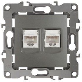 Розетка двойная Ethernet RJ-45 без рамки Эра Эра 12 12-3108-12