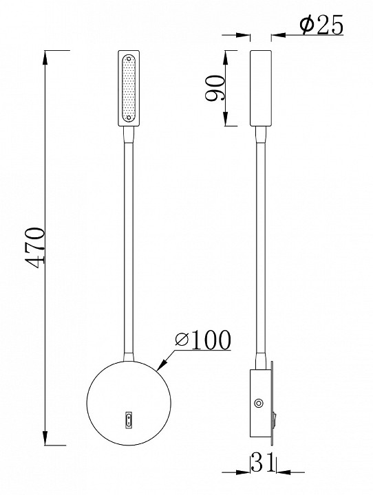 Бра Maytoni Technical Stem C035WL-L3B3K