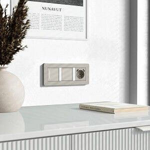Выключатель двухклавишный с подсветкой без рамки Werkel дымчатый W4523641