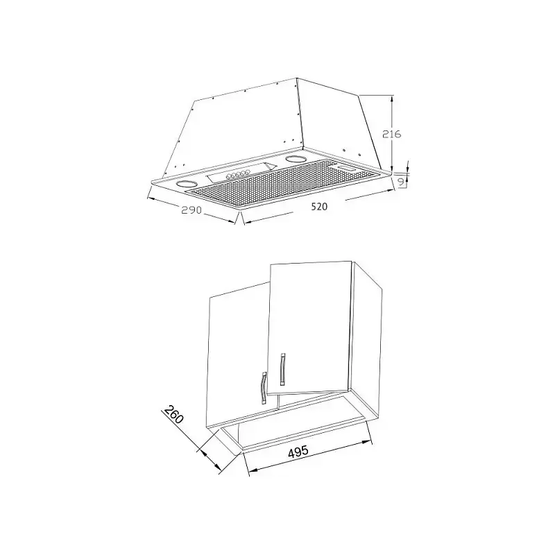 Полновстраиваемая вытяжка Korting KHI 6530 W