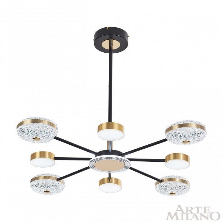 Люстра на штанге Arte Milano Ferrara-72069 272069/8 BK/GD