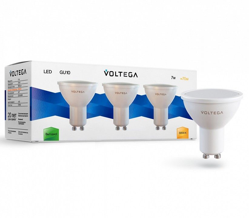 Лампа светодиодная Voltega Софит (Sofit) GU10 GU10 7Вт 3000K 7249