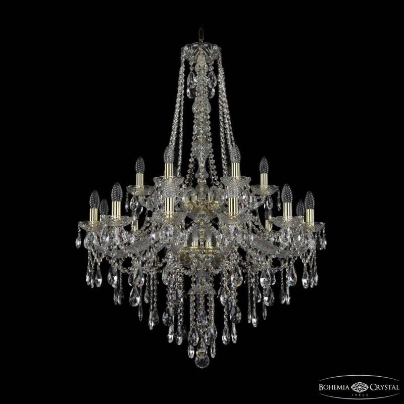 Подвесная люстра Bohemia Ivele Crystal 1415 1415/12+6/300/h-112/2d G