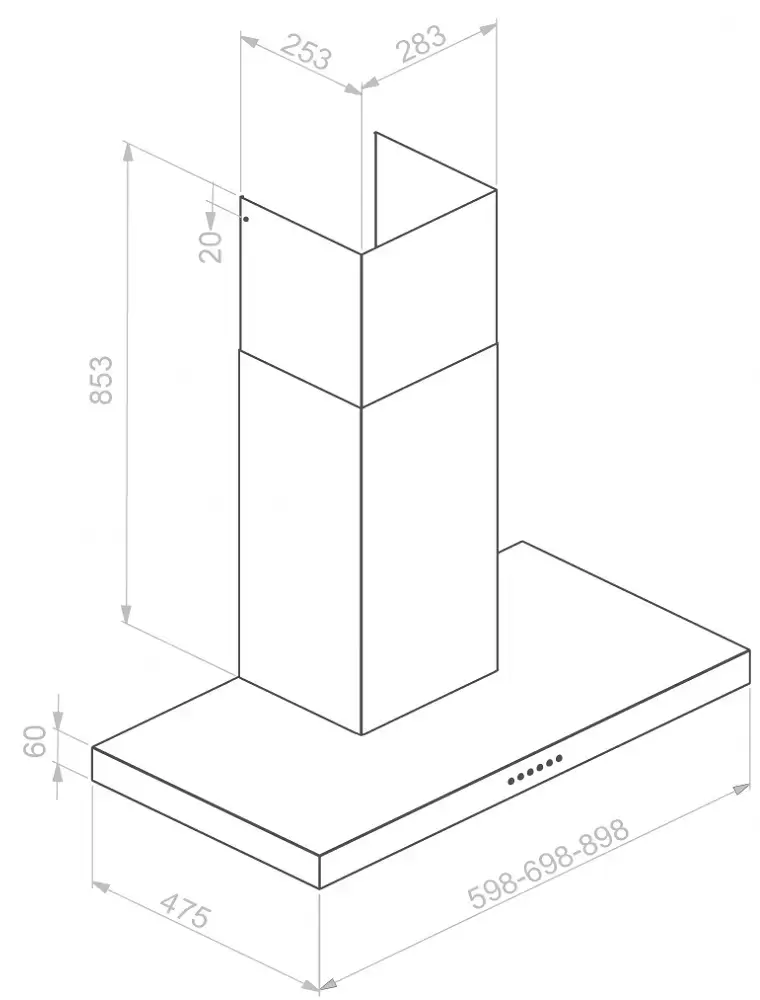 Вытяжка Pando P-823N/60 IX V.850 ECO SEC PLUS
