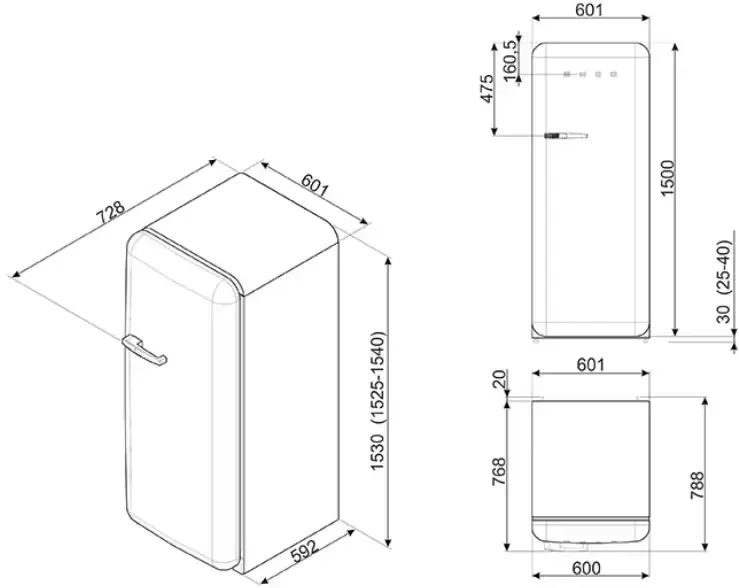 Холодильник Smeg FAB28RDRB3