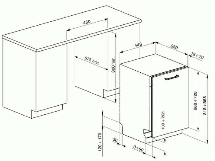 Встраиваемая посудомоечная машина Smeg STA4523