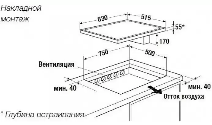 Индукционная варочная панель с вытяжкой Kuppersbusch KMI 8500.0 SR Copper