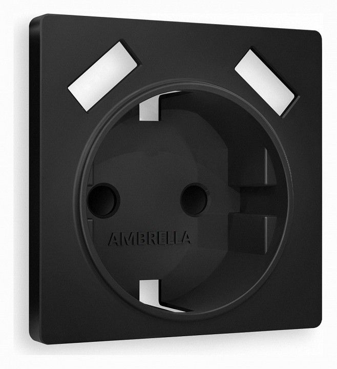 Накладка для розетки с заземлением и со шторками и 2хUSB type A Ambrella Volt ALFA AP8090