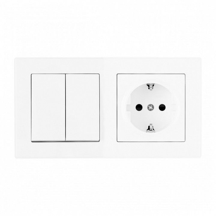 Блок с розеткой и выключателем Arte Milano SET06-2 SET06-2-30-2-40-1 white