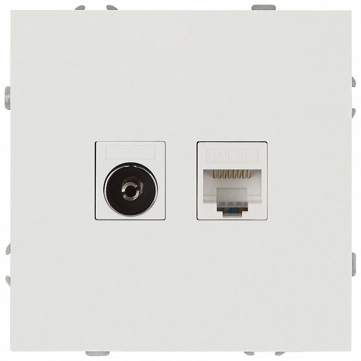 ТВ-розетка и розетка Ethernet RJ-45 без рамки Эра Galaxy Б0070790