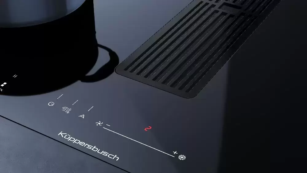 Варочная панель с вытяжкой Kuppersbusch KMI 8590.0 SR Black Chrome