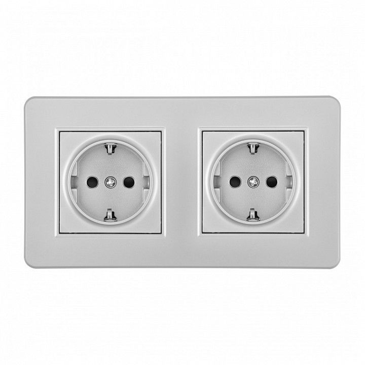 Розетка с заземлением и со шторкой Arte Milano SET16-2 SET16-2-40-1x2 silver