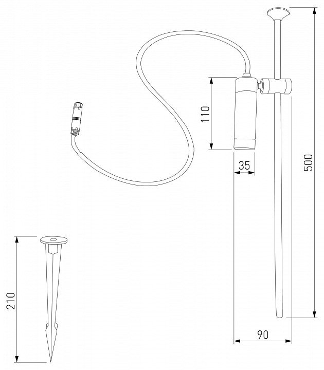 Наземный высокий светильник Elektrostandard Covert 35173/S