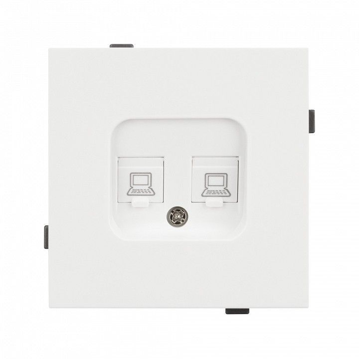 Розетка двойная Ethernet RJ-45 и со шторками, без рамки Arlight SCT-TENDO 054598