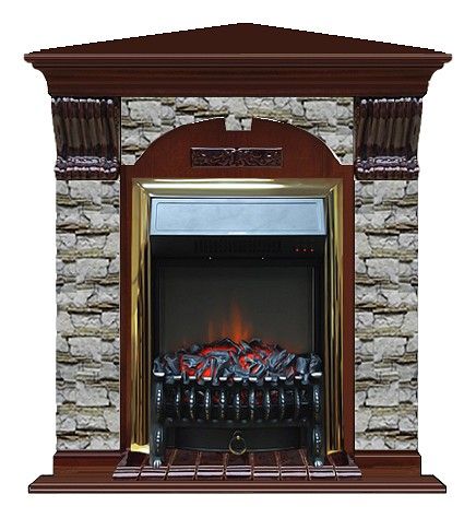 Комплект из электрокамина напольного и портала (106.5x81x98 см) Арочный Алтай угл. Fobos BR АРУ00010