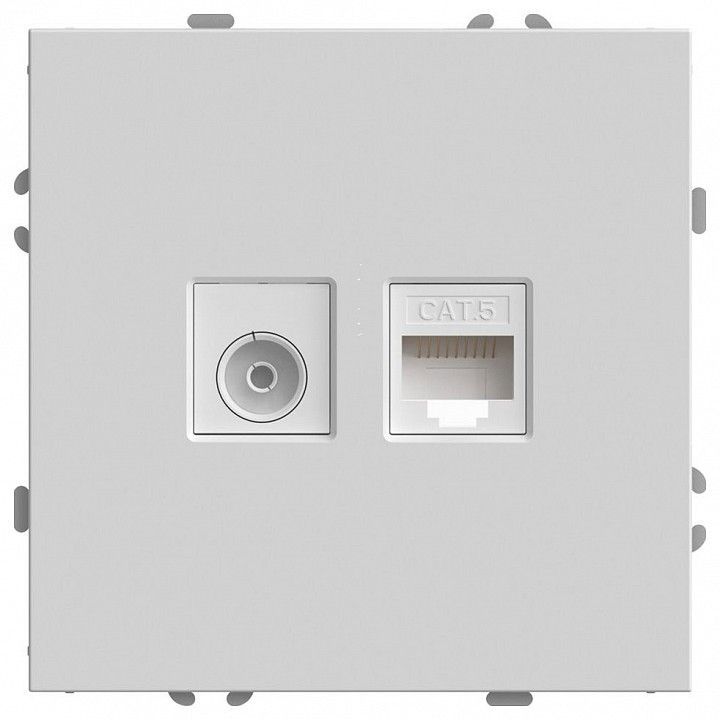 ТВ-розетка и розетка Ethernet RJ-45 без рамки Stekker Эмили 49872
