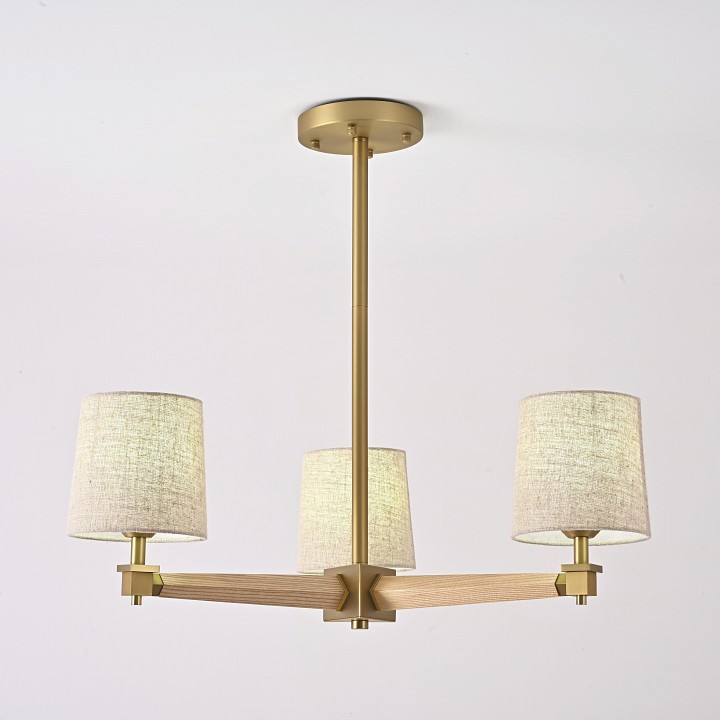 Люстра на штанге Imperiumloft Jorgenson Beige/Light wood STAVRA01