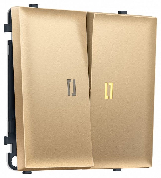 Выключатель проходной двухклавишный с подсветкой без рамки Ambrella Volt MS MS884030