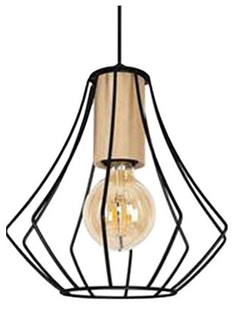 Подвесной светильник Imex MD.9050 MD.9050-1-P-BK+WOOD