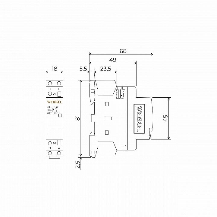 Контактор одномодульный Werkel  W941M20O