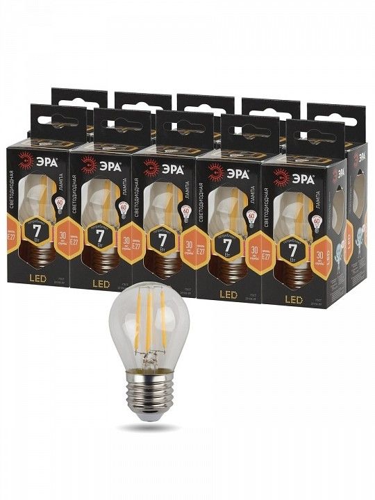 Лампа светодиодная Эра F-LED E27 7Вт 2700K F-LED P45-7W-827-E27