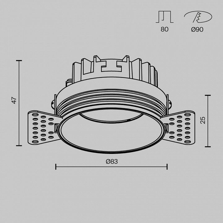 Встраиваемый светильник Maytoni Technical Окно DL055-8W3-4-6K-TRS-W