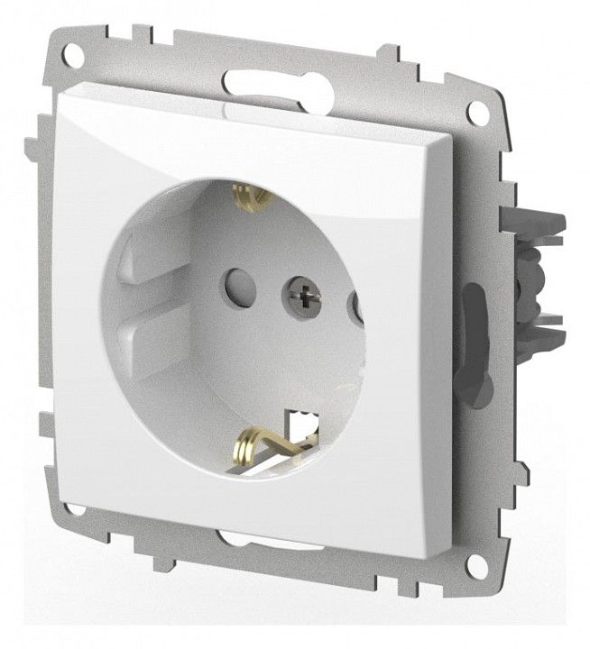 Розетка с заземлением и со шторкой, без рамки Elbi Eleсtriс Zena Vega 609-015600-243