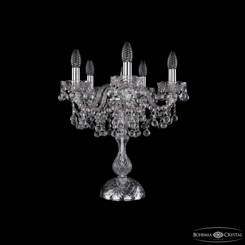 Настольная лампа декоративная Bohemia Ivele Crystal 1409 1409L/5/141-47 Ni