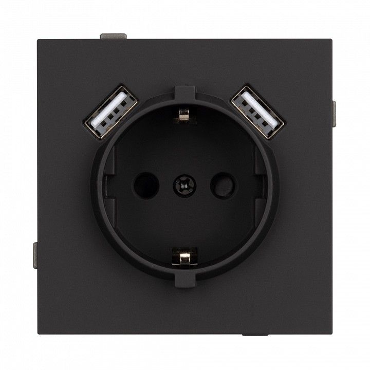 Розетка с заземлением и 2хUSB type A, без рамки Arlight SCT-TENDO 054603
