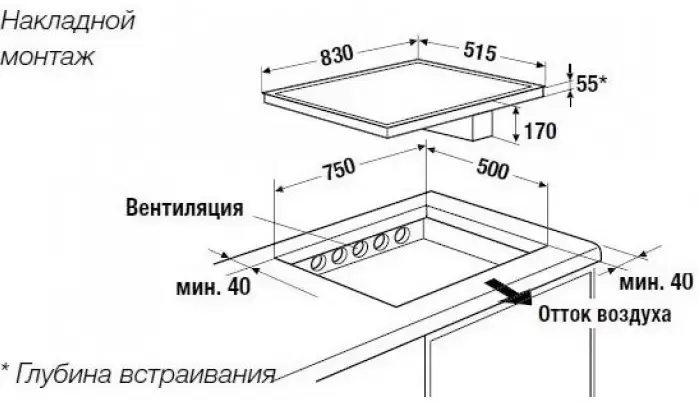 Индукционная варочная панель с вытяжкой Kuppersbusch KMI 8500.0 SR Black Chrome