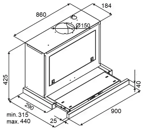 Встраиваемая вытяжка Kuppersberg SLIMBOX 90 X