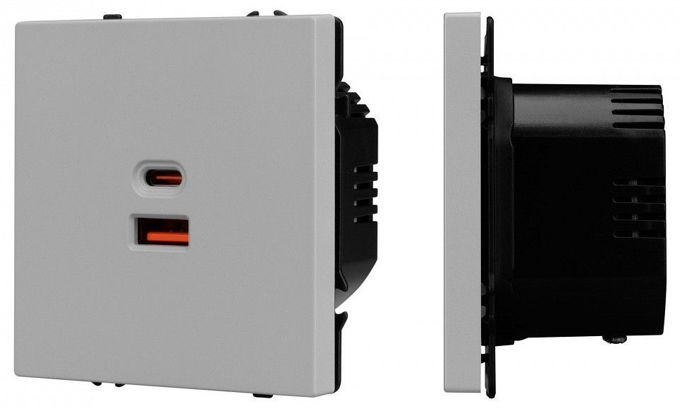 Розетка 2хUSB type A и C без рамки Arlight SCT-NOBE 059447