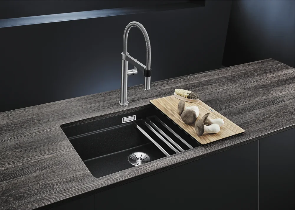 Мойка Blanco Etagon 700-U Silgranit черный клапан-автомат InFino 525891