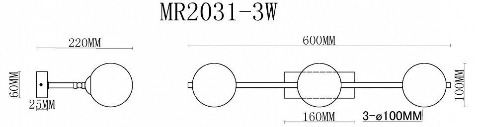 Бра MyFar Valency MR2031-3W
