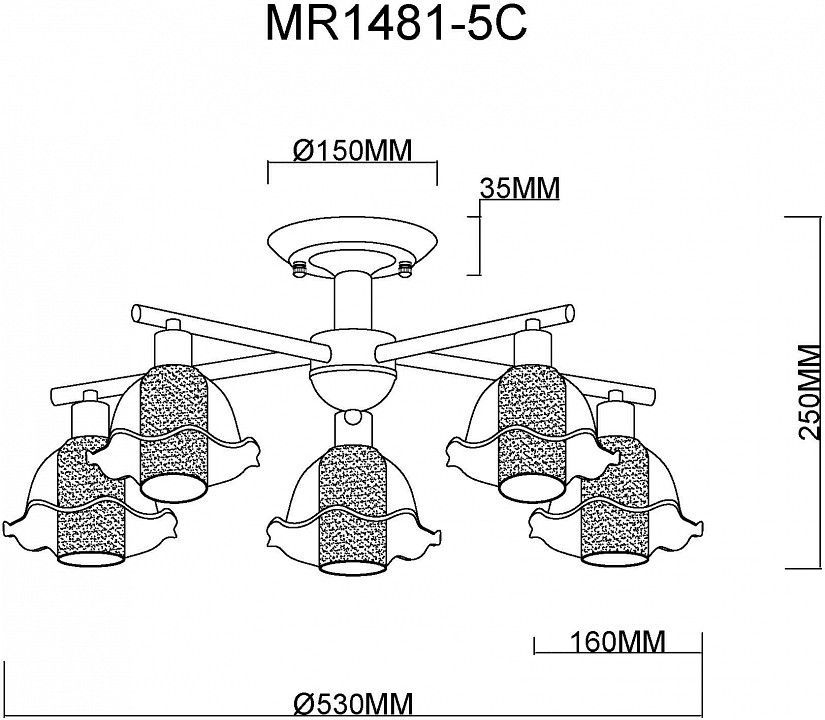 Люстра на штанге MyFar Lisa MR1481-5C