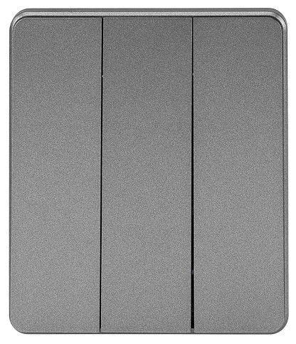 Выключатель трехклавишный без рамки Kranz ROUND KR-78-0707-2