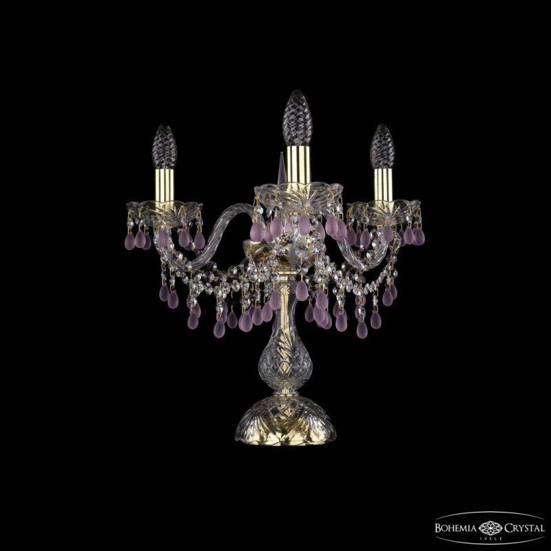 Настольная лампа декоративная Bohemia Ivele Crystal 1410 1410L/3/141-39 G V7010