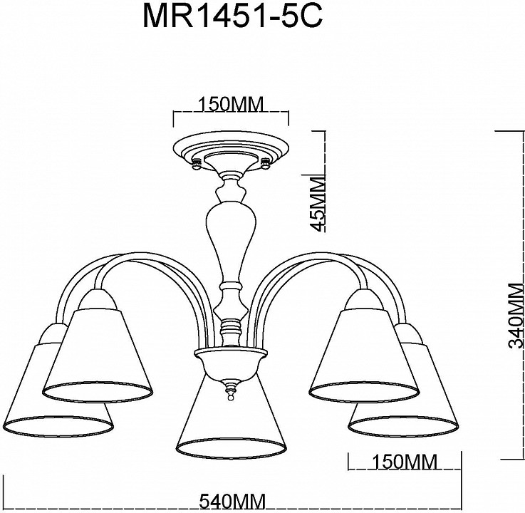 Люстра на штанге MyFar Anna MR1451-5C