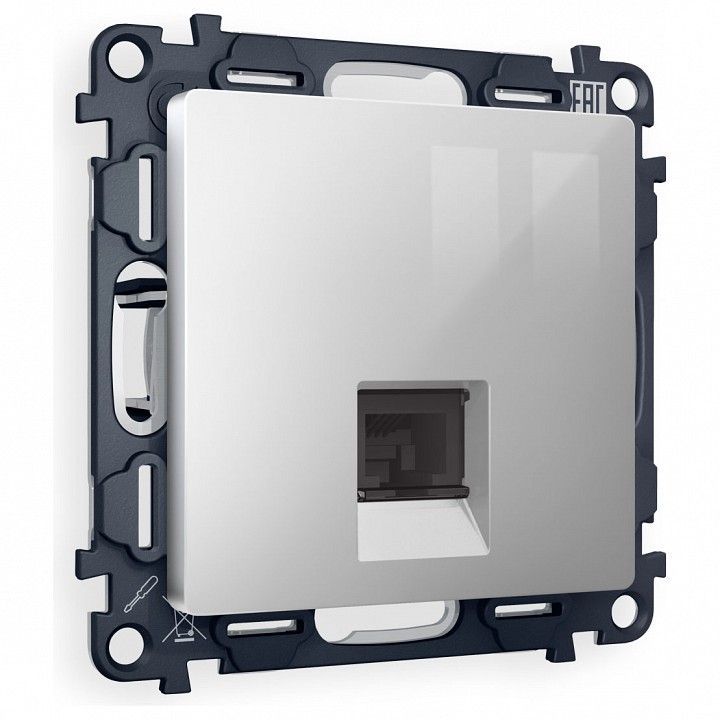 Розетка Ethernet RJ-45 и со шторками, без рамки Ambrella Volt ALFA MA412005