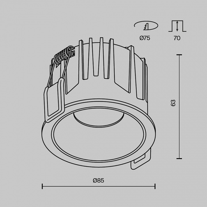 Встраиваемый светильник Maytoni Technical Alfa LED DL043-01-15W3K-RD-W-1